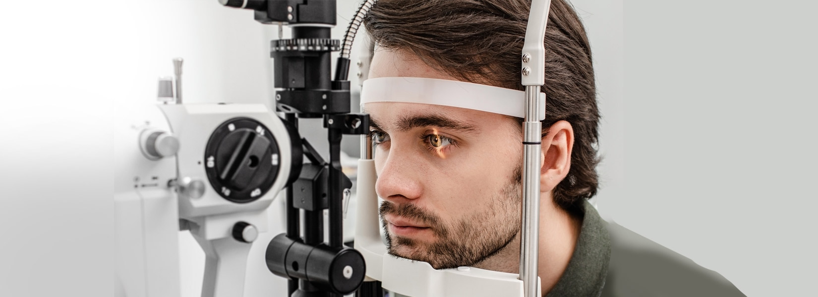 young man during eye exam in Paynesville